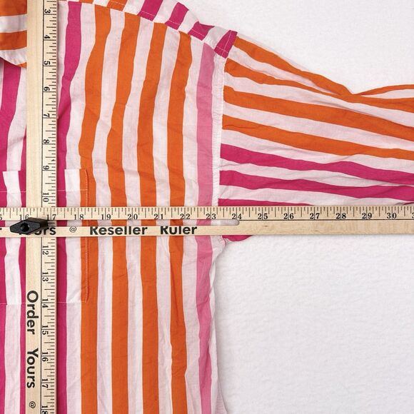 Beach Riot Alexa Top Large XL Striped Pink Orange Oversized Button Up Cover Up - Picture 11 of 12